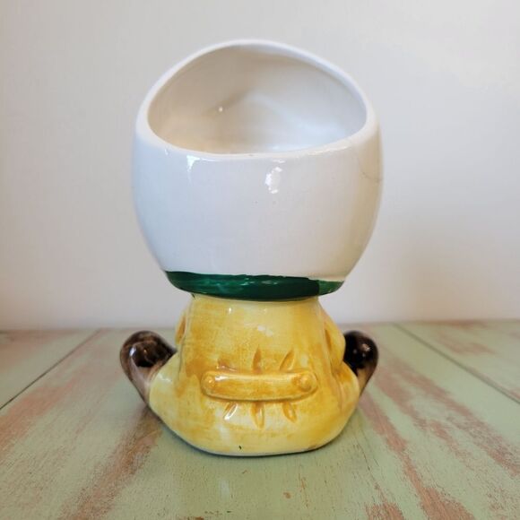 Vintage Freckled Little Boy with Helmet, Goggles, & Red Car Planter - 1960's - Picture 5 of 16